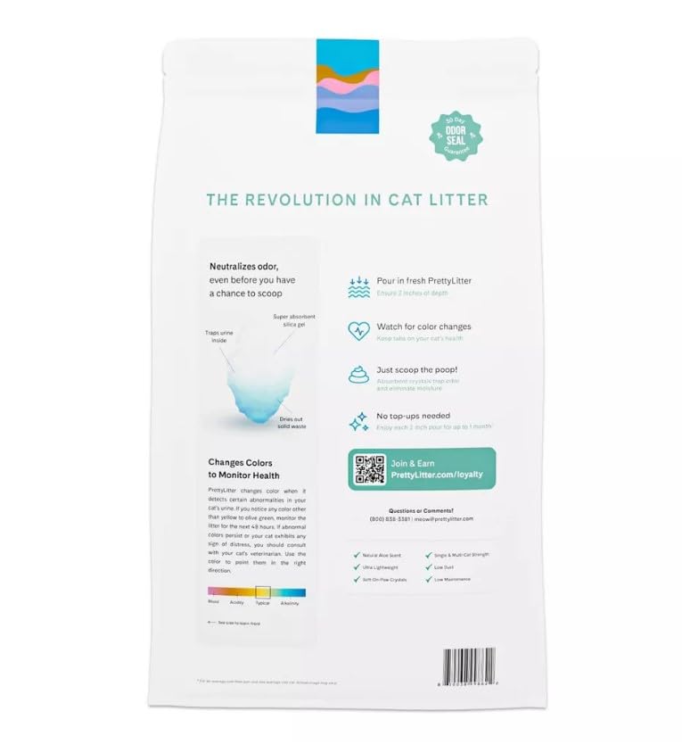 Cat Litter, Calm Aloe Scent with Vitamin E, Non-Clumping Silica Crystals, 8 lbs. G52758