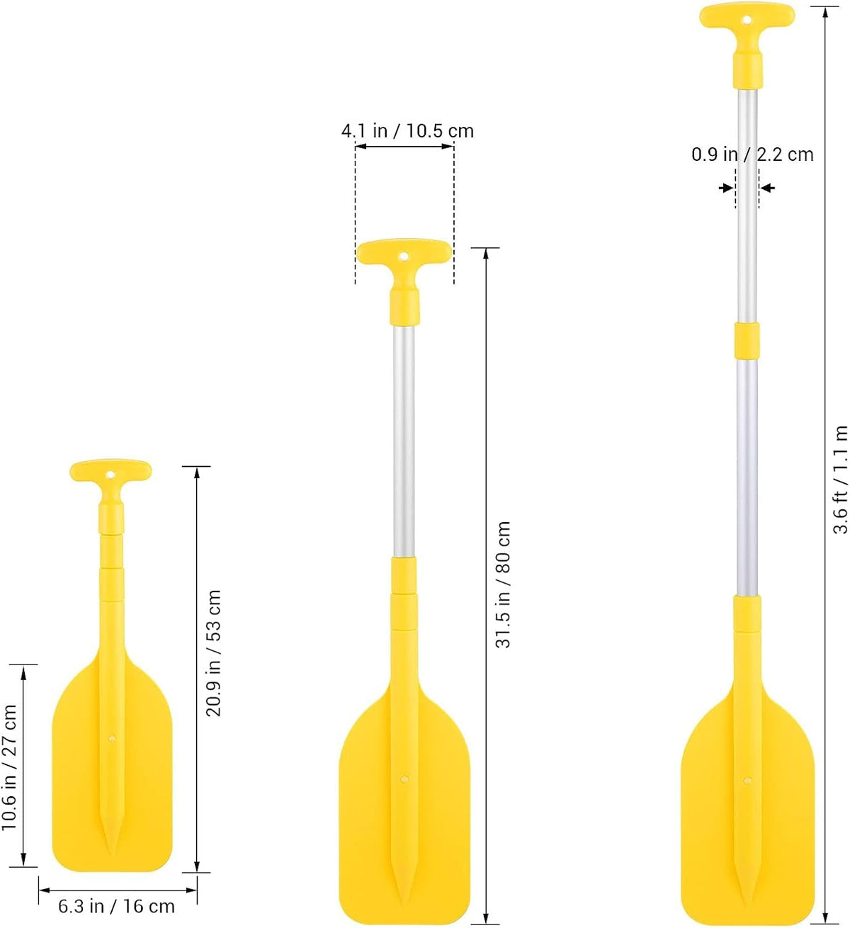 Telescopic Kayak Paddle 2Pcs Plastic Aluminum Canoe Oar O265