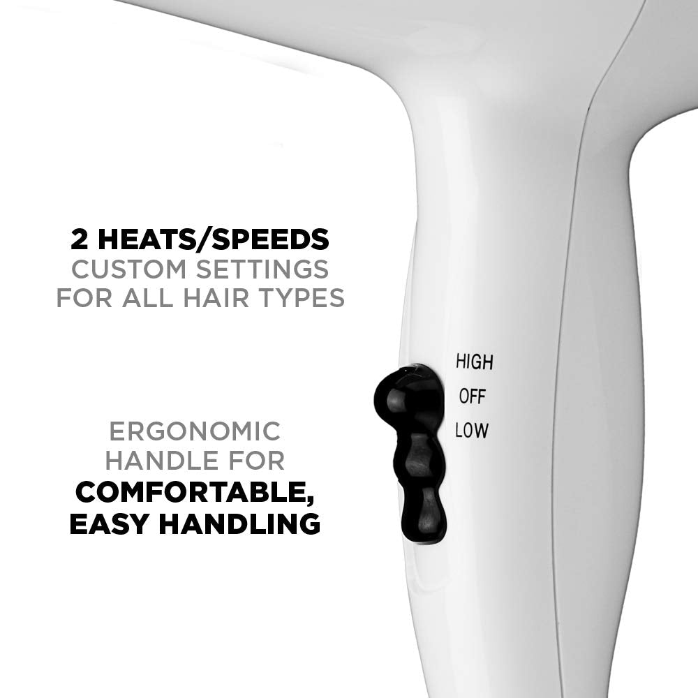 1875W Mid-Size White Hair Dryer B4957