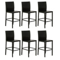 Black Faux Leather Barstools Set of 6 I715