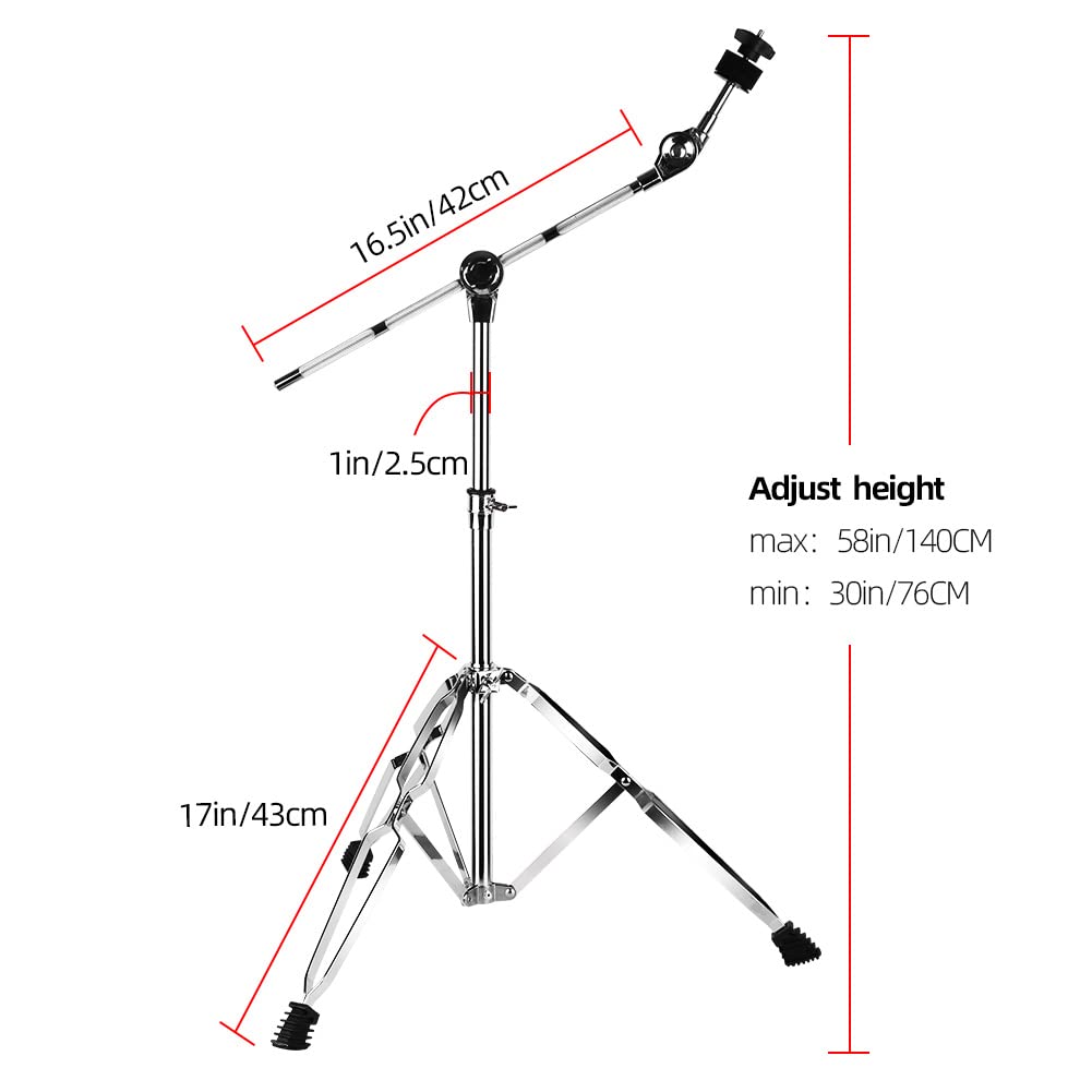 Adjustable Boom and Straight Cymbal Stand with Drum Sticks Holder A26742