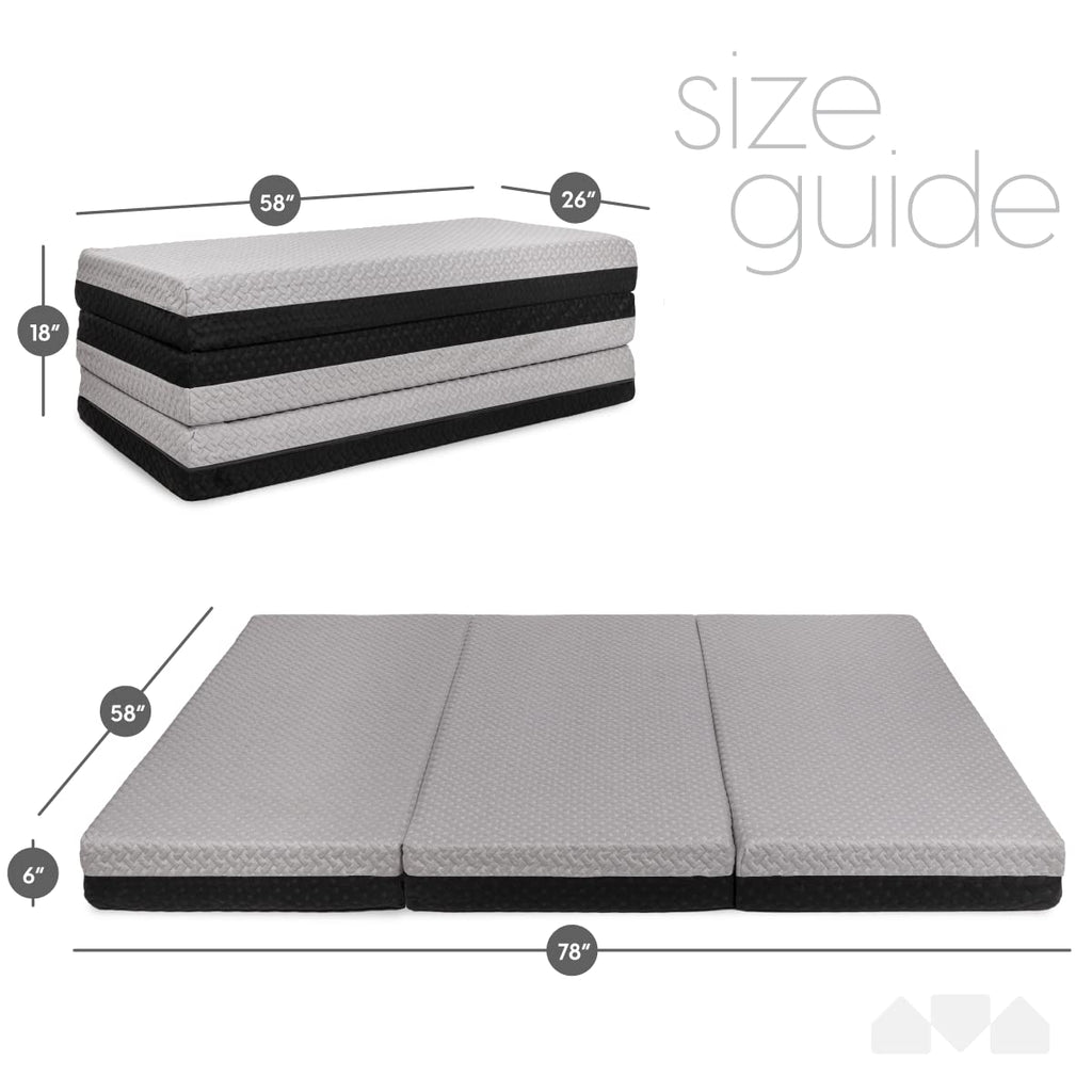 Memory Foam Tri Folding Mattress with Waterproof Washable Cover P783