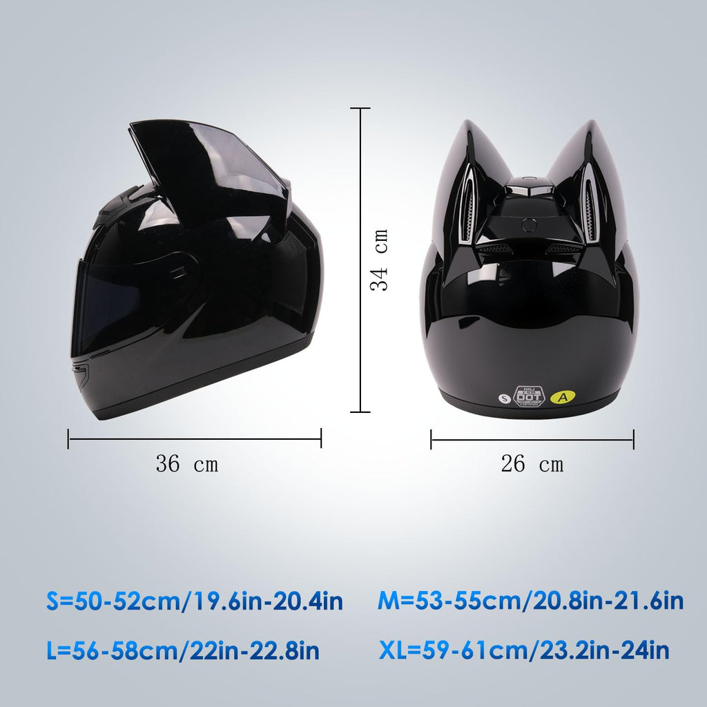 Bluetooth Motorcycle Cat Ear Full Face Helmet DOT Approved Q283