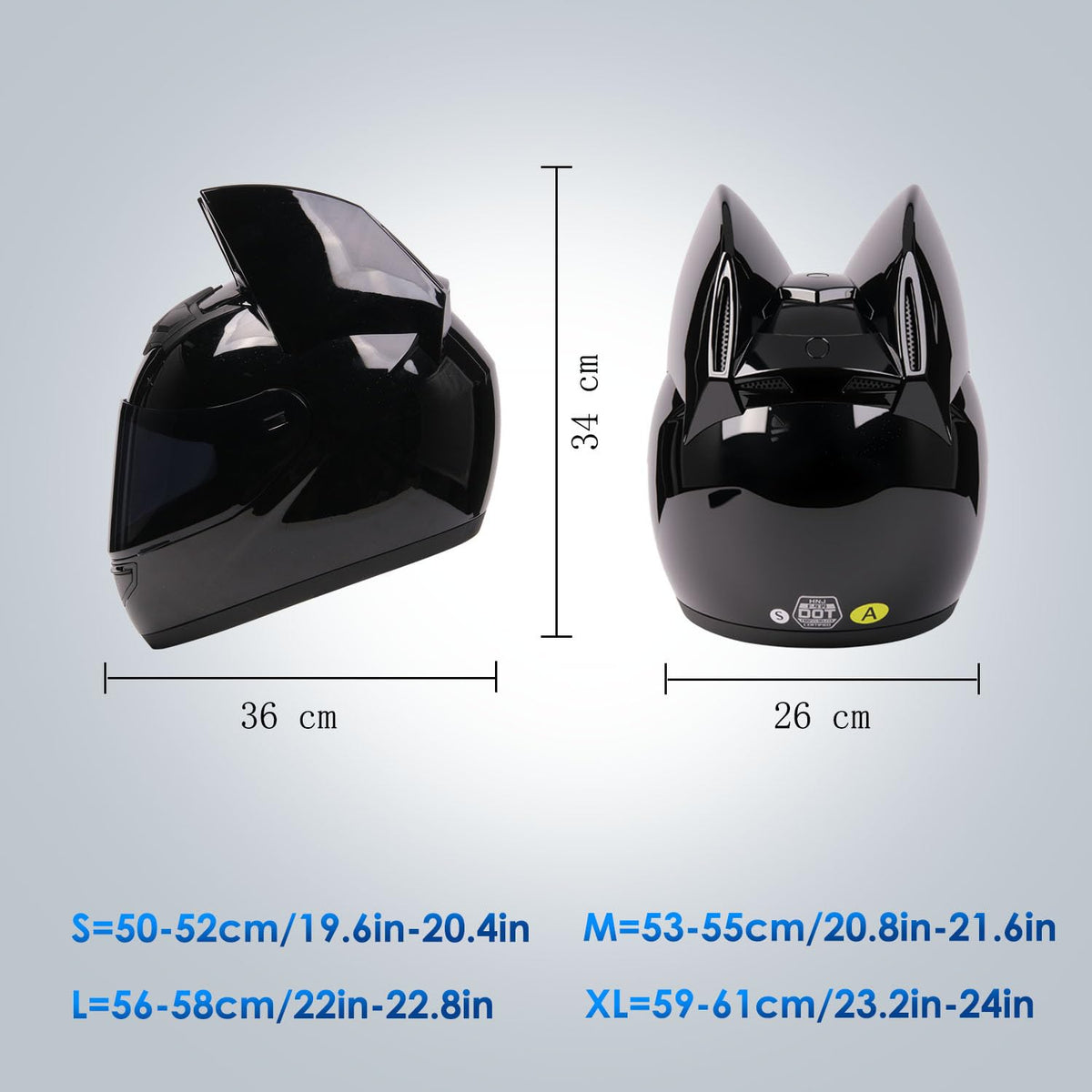 Bluetooth Motorcycle Cat Ear Full Face Helmet DOT Approved Q283