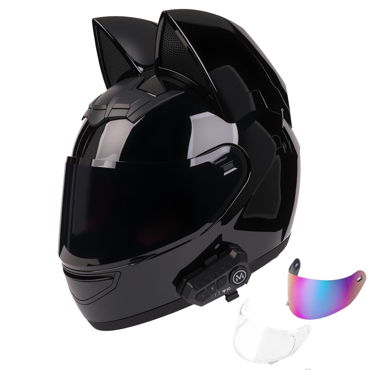 Bluetooth Motorcycle Cat Ear Full Face Helmet DOT Approved Q283