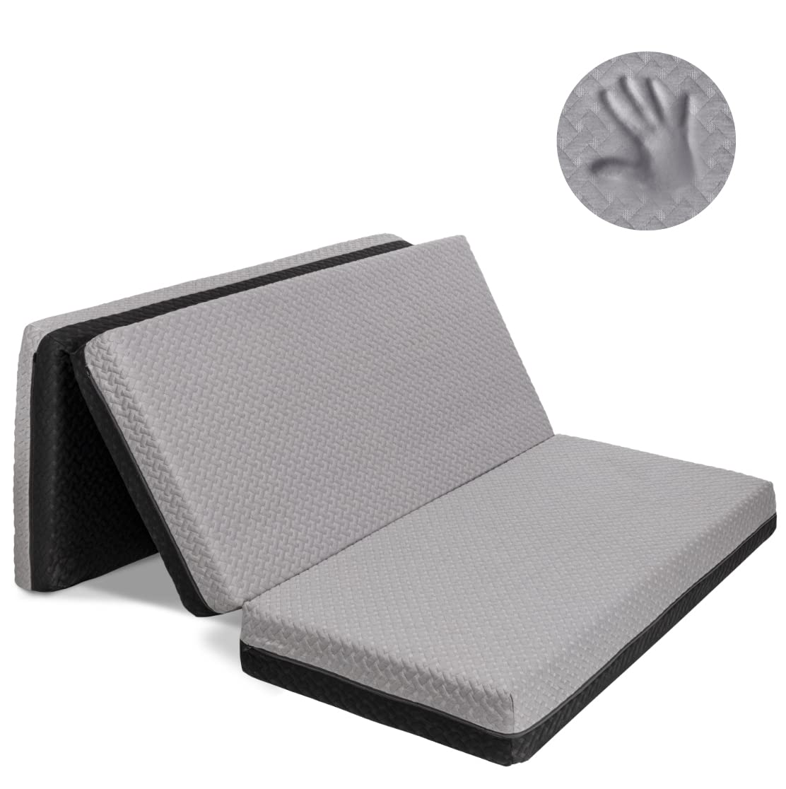 Memory Foam Tri Folding Mattress with Waterproof Washable Cover P783