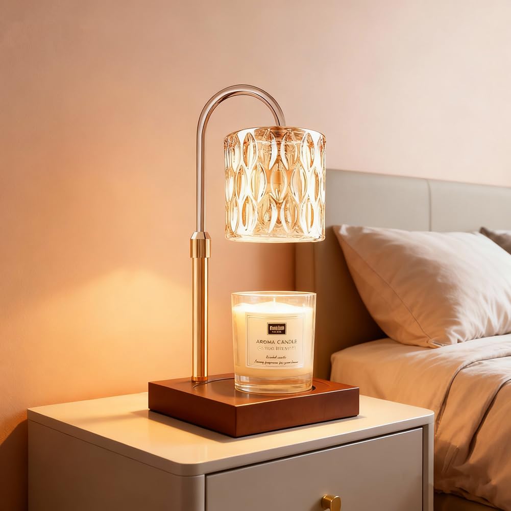 Height Adjustable Candle Warmer Lamp with Timer & Dimmer I56058