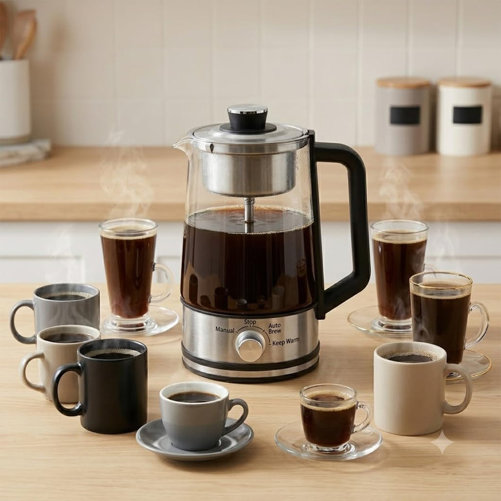 10-Cup Borosilicate Glass Electric Percolator Coffee Pot H8959