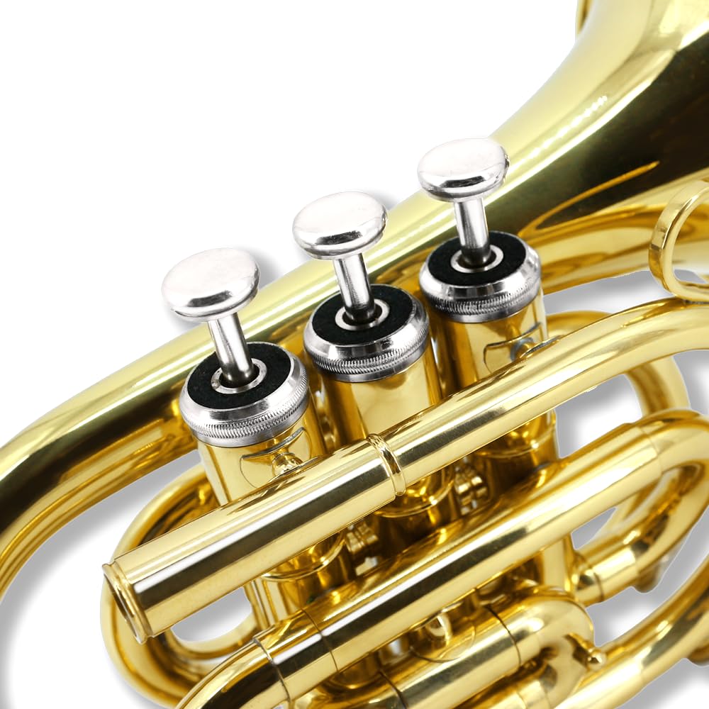 Bb Flat Brass Pocket Trumpet with 7C Mouthpiece V1368