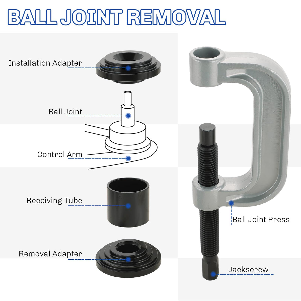 Heavy Duty Ball Joint Press and U Joint Removal Tool Kit L48371