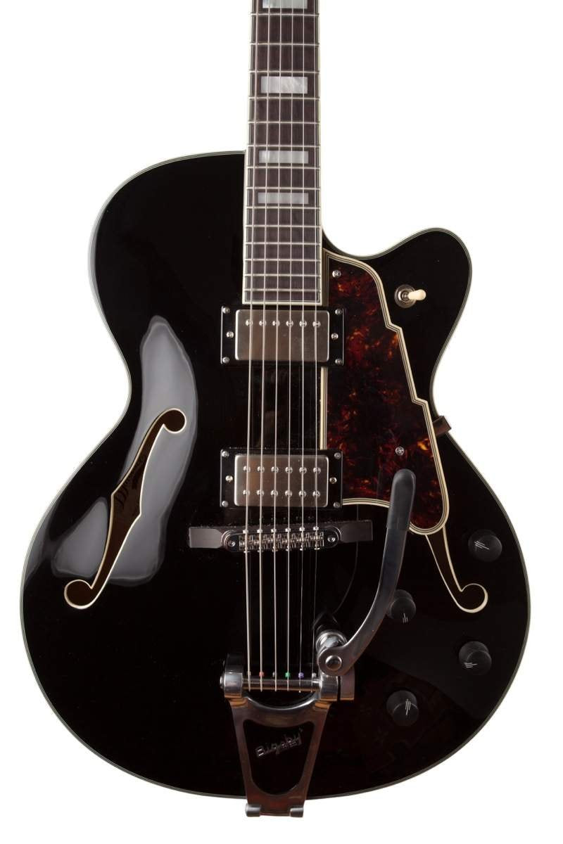 Black Archtop Hollowbody Electric Guitar I6954