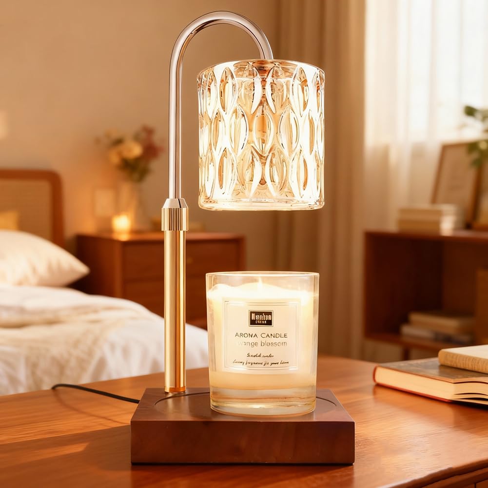 Height Adjustable Candle Warmer Lamp with Timer & Dimmer I56058