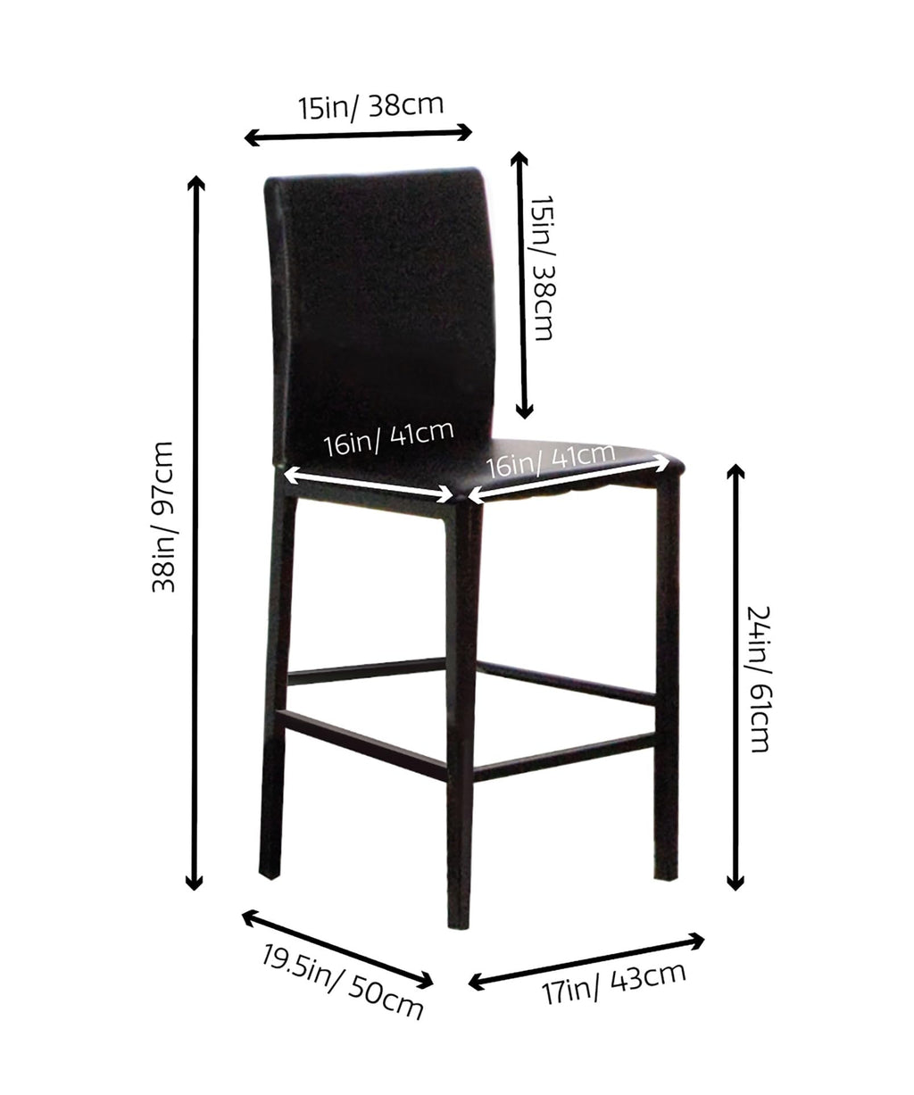 Black Faux Leather Barstools Set of 6 I715
