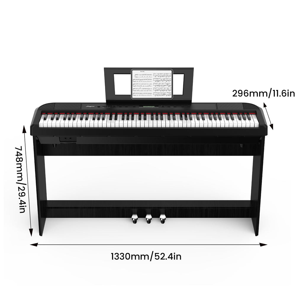 88 Keys Weighted Hammer Portable Electric Keyboard Piano with Stand T146