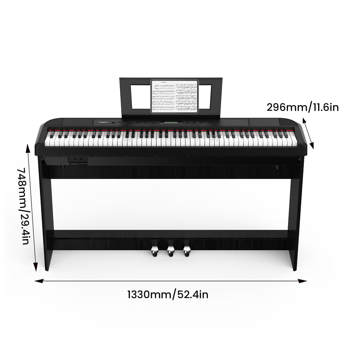 88 Keys Weighted Hammer Portable Electric Keyboard Piano with Stand T146