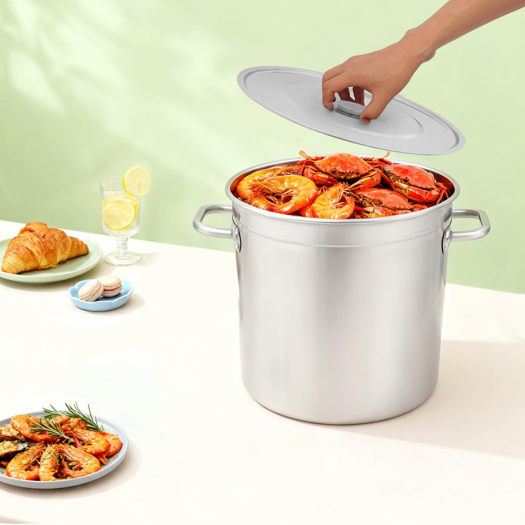 78 Qt Stainless Steel Stock Pot with Lid F4960