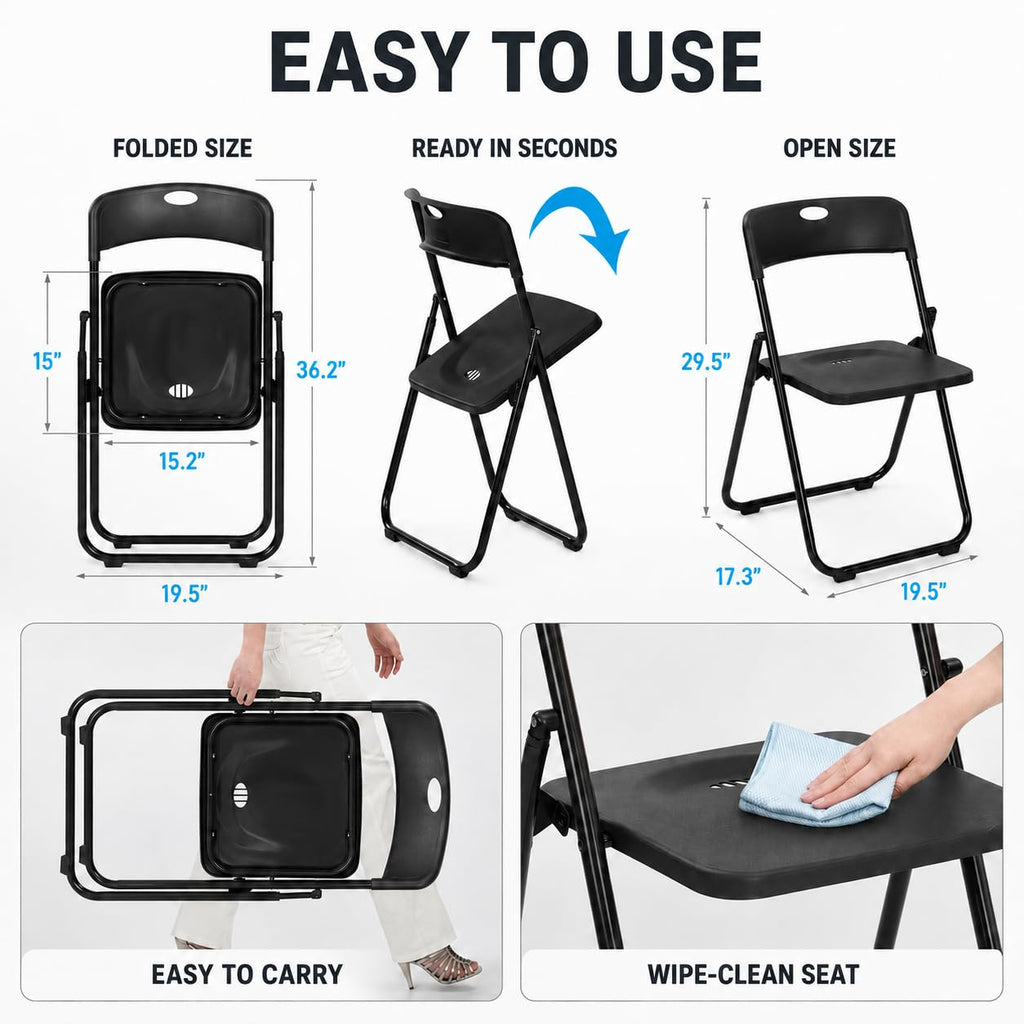 Black Plastic Folding Chairs Q319885