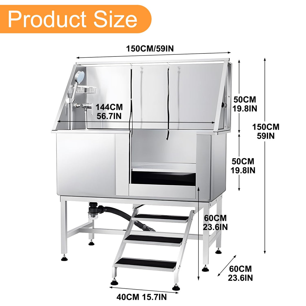 Stainless Steel Dog Grooming Tub E1272