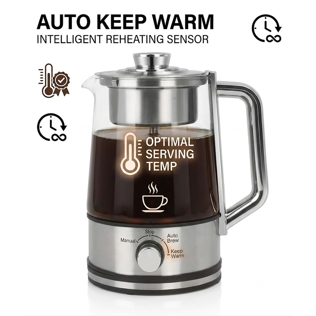10-Cup Borosilicate Glass Electric Percolator Coffee Pot H8959