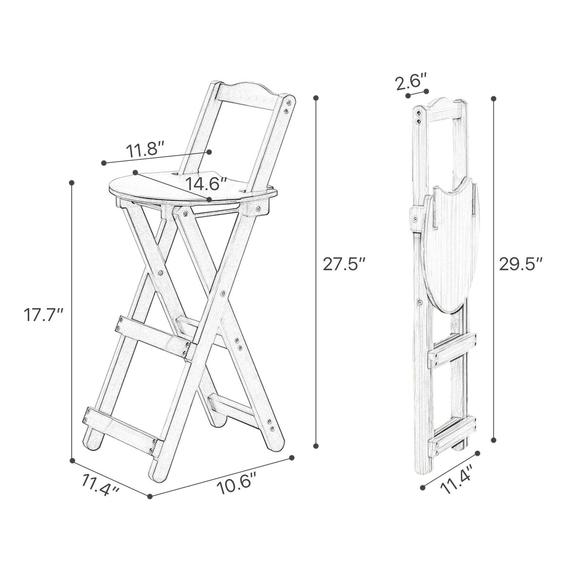 Folding Bar Stool Bamboo Kitchen Stools A9175