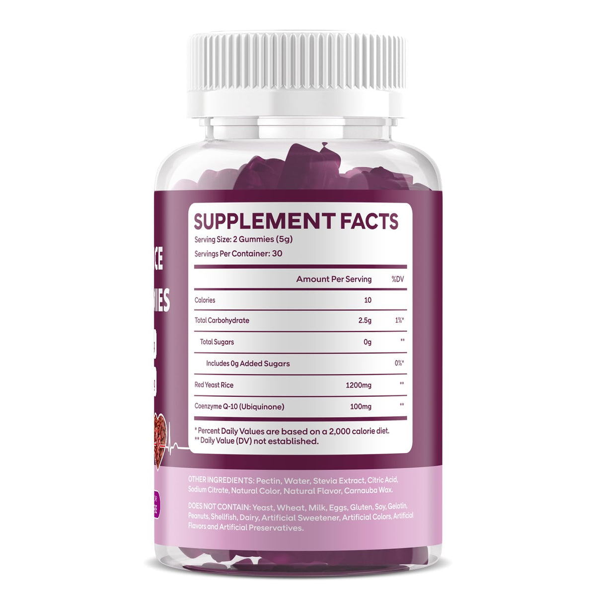Red Yeast Rice with CoQ10 Gummies 1200mg Sugar Free 120 Count X735