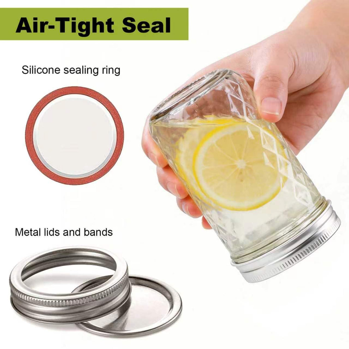 12 Pack Glass Mason Jars with Lids 16 oz & 8 oz A995517