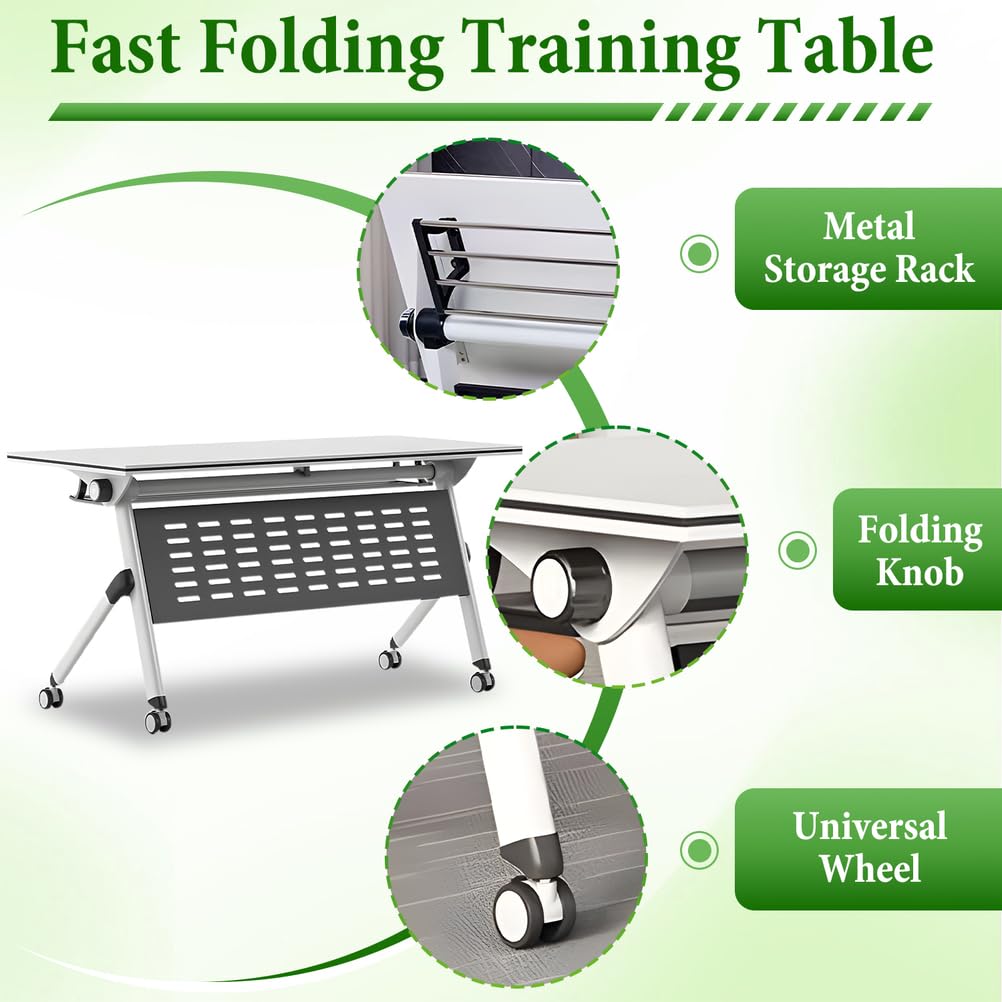 Folding Conference Table 63x24x30 Inch T579