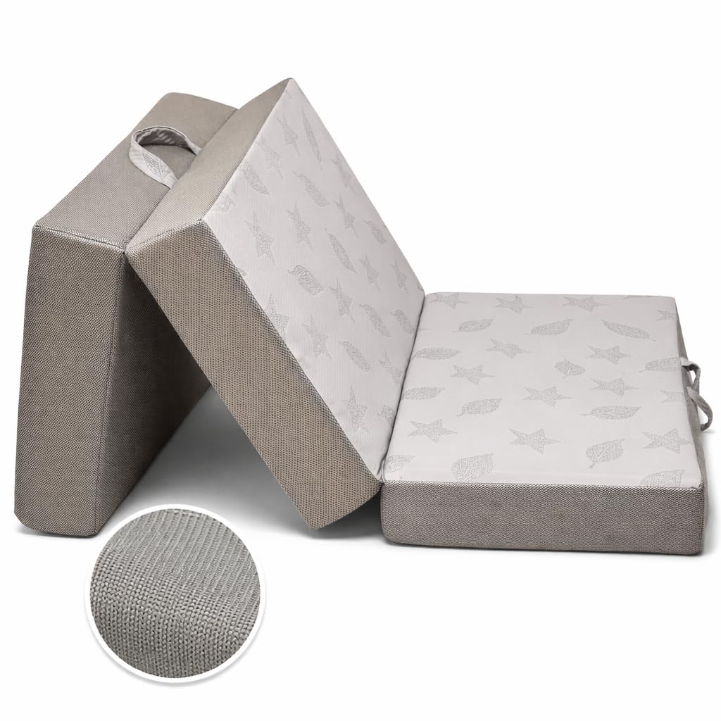 Twin 6-Inch Foam Tri Fold Floor Mattress with 2 Washable Covers U96147