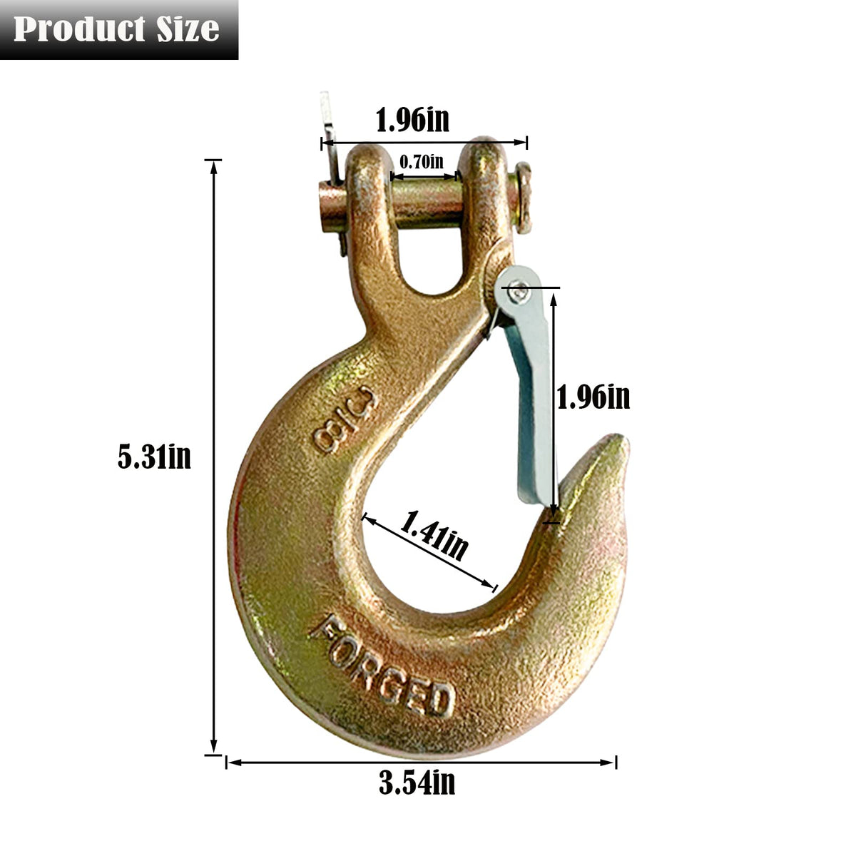 3/8" Clevis Slip Hook with Safety Latch, 4-Pack X5877