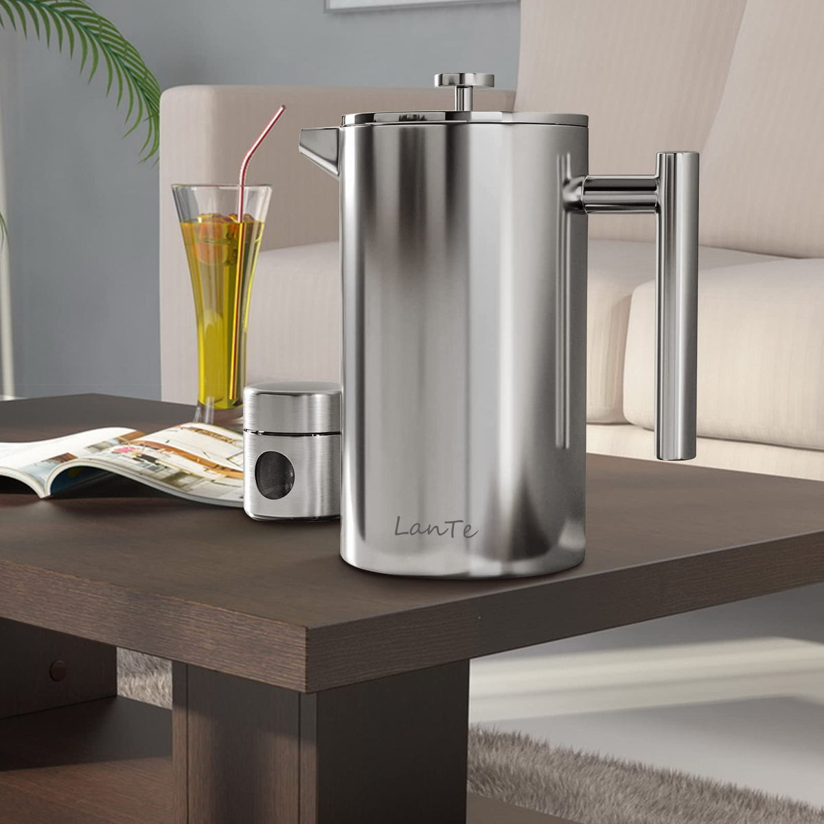 Double Insulated 304 Stainless Steel French Press Coffee Maker 1000ml V517575