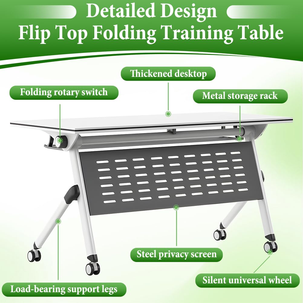 Folding Conference Table 63x24x30 Inch T579