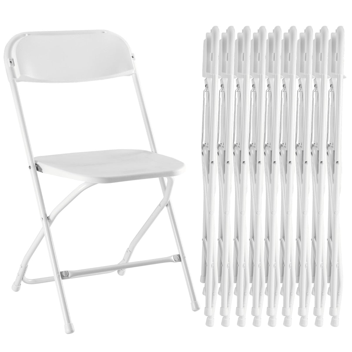 White 10 Pack Folding Chair with 330-Pound Capacity W436
