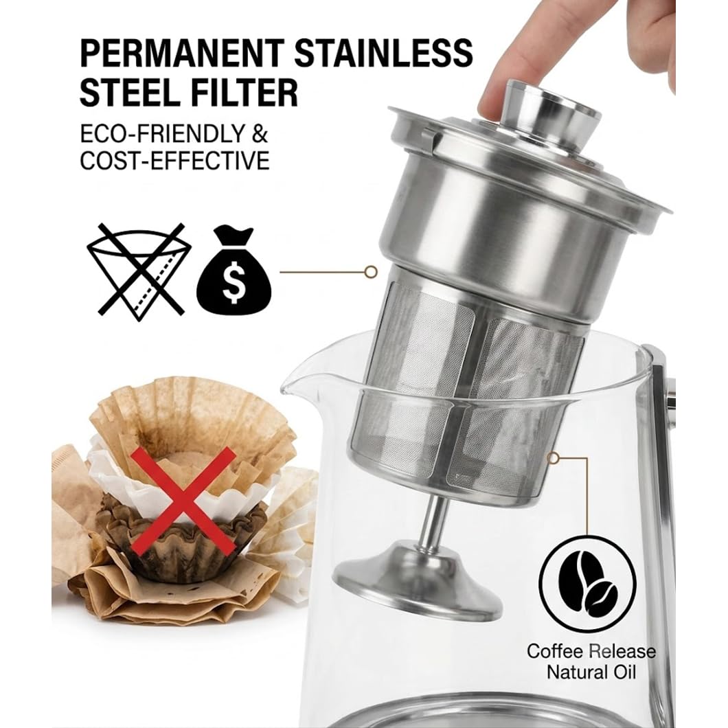 10-Cup Borosilicate Glass Electric Percolator Coffee Pot H8959