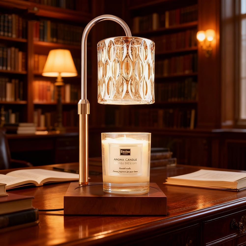 Height Adjustable Candle Warmer Lamp with Timer & Dimmer I56058