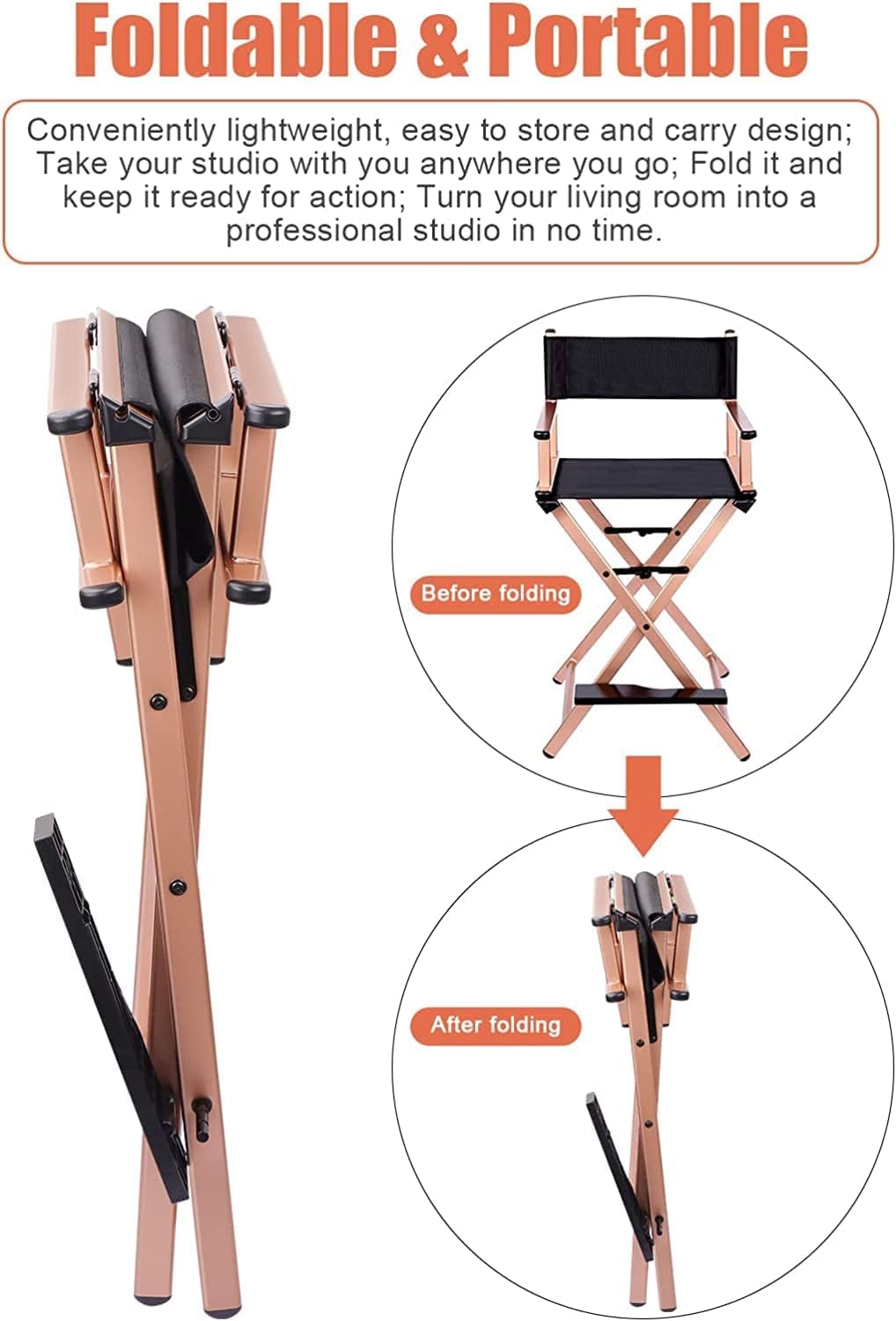 Folding Director Chair with Footrest I44035