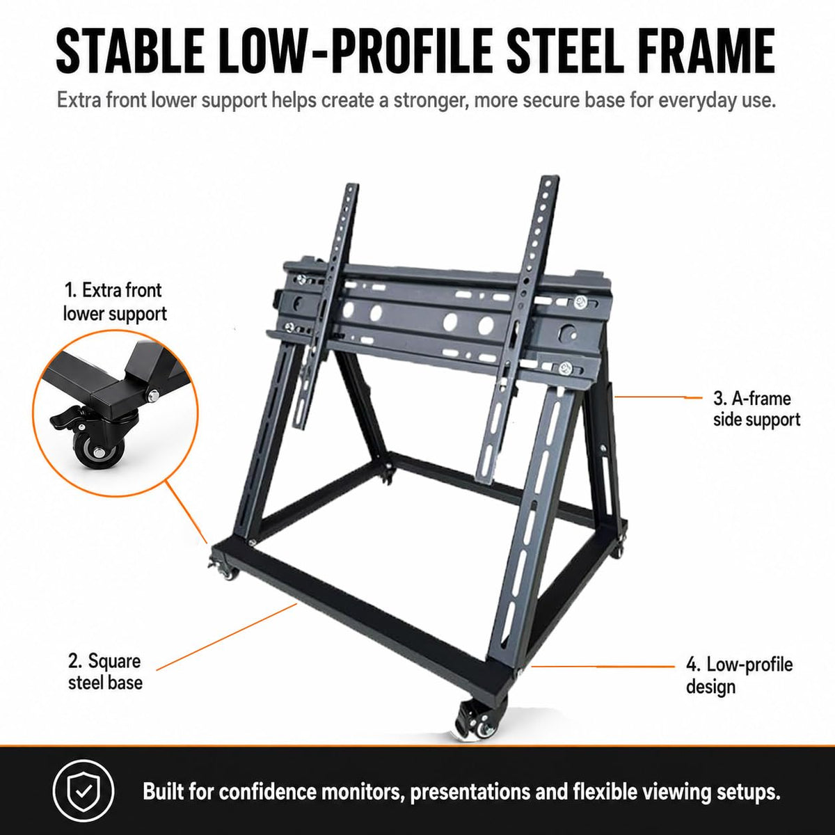 Mobile TV Stand with Wheels for 26-65 Inch TVs X123