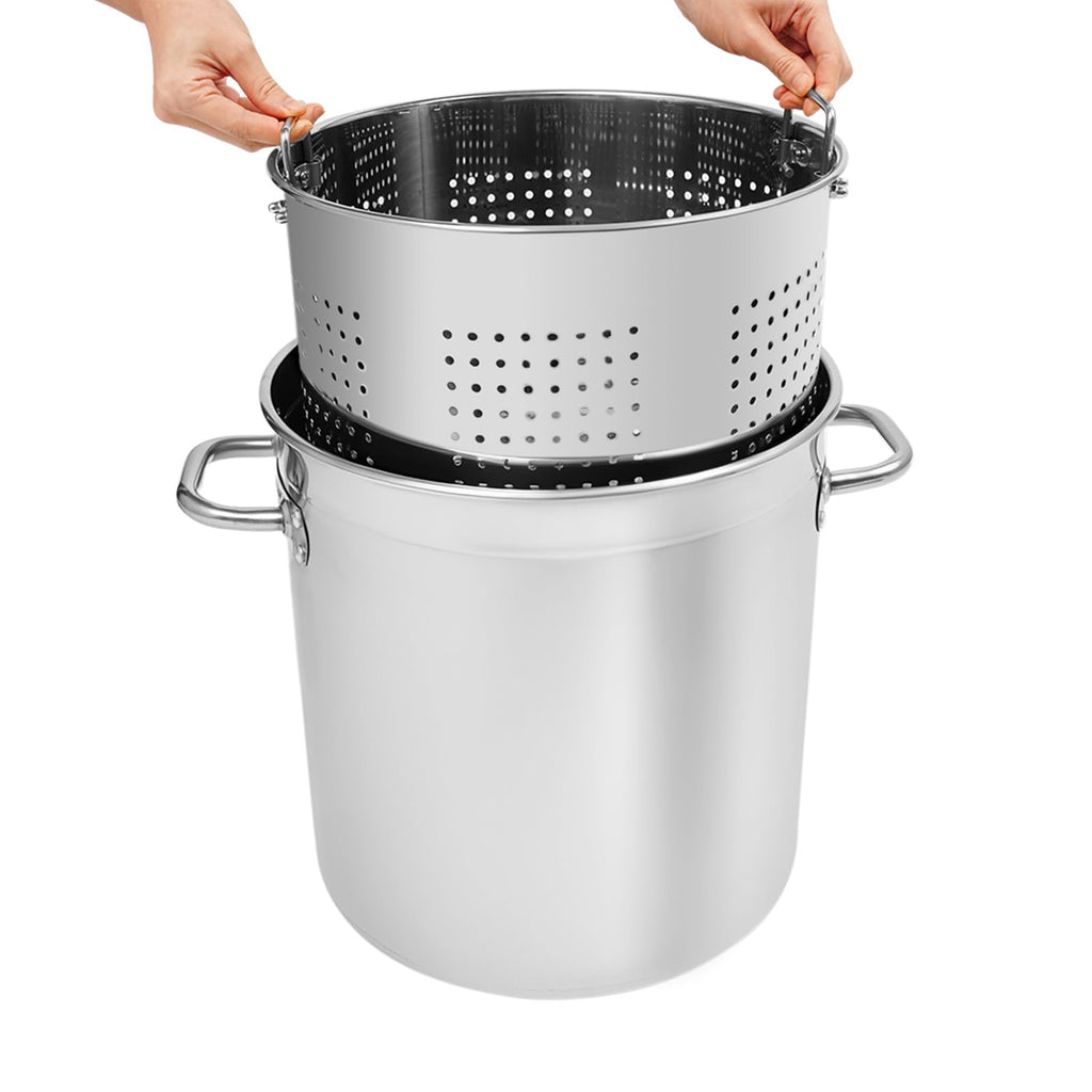 78 Qt Stainless Steel Stock Pot with Lid F4960