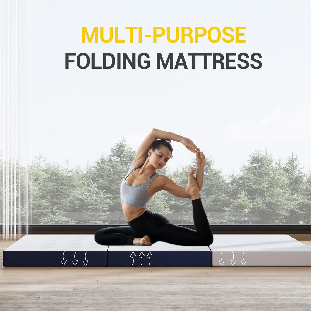 Foldable Memory Foam Mattress Topper Twin 4 Inch Y89956