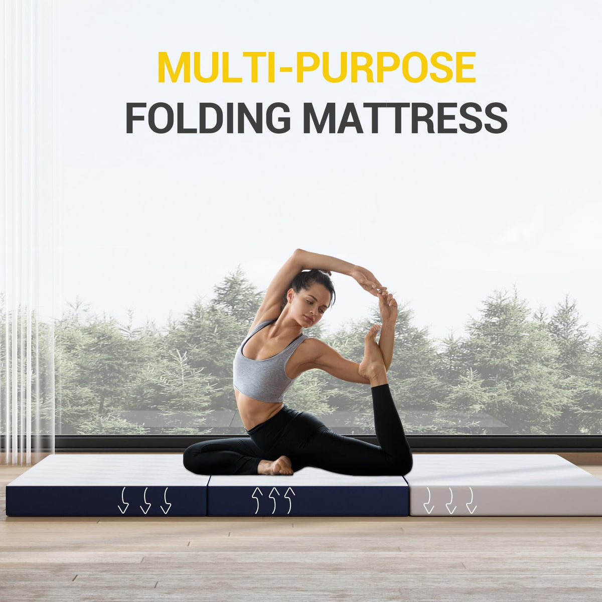 Foldable Memory Foam Mattress Topper Twin 4 Inch Y89956