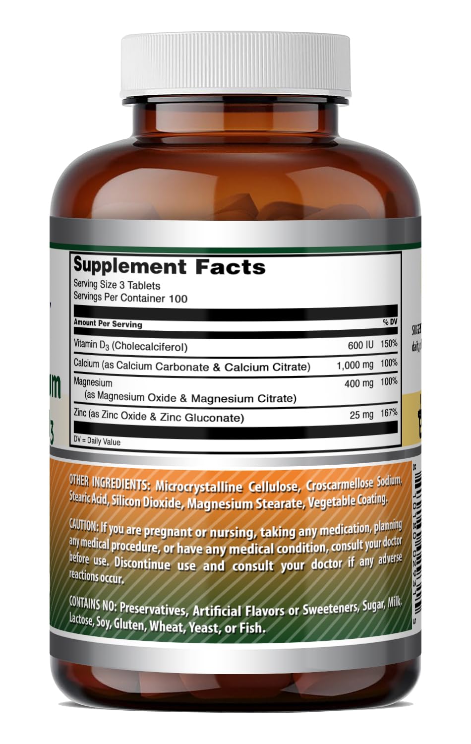 Calcium Magnesium Zinc D3 Tablets Z3247