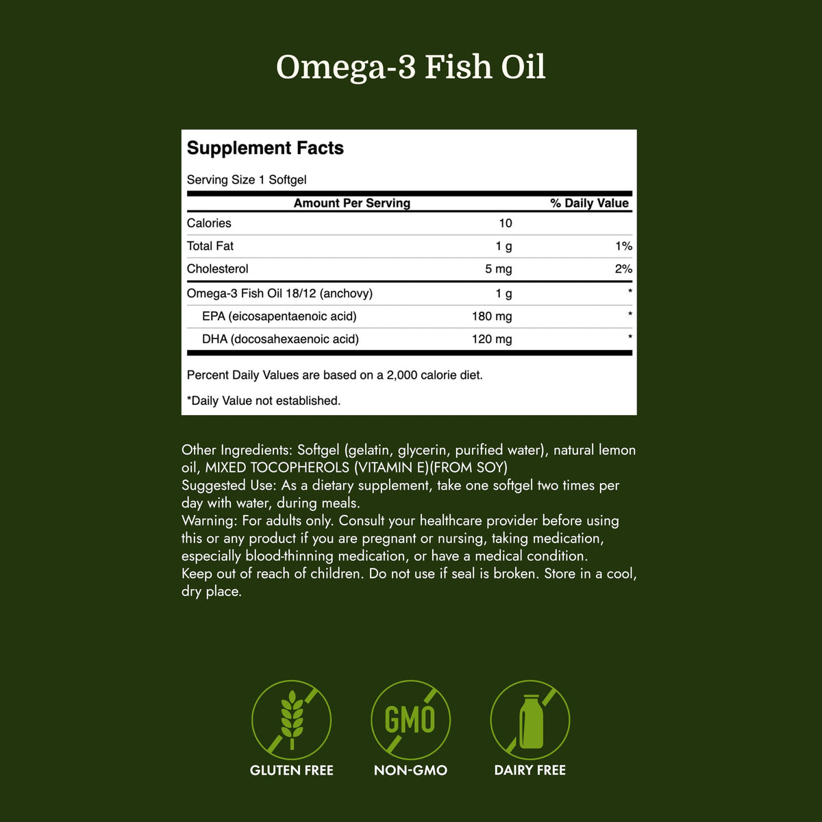 Omega-3 Fish Oil 150 Softgels Lemon B820174