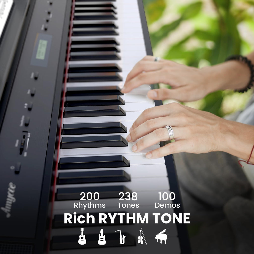 88 Keys Weighted Hammer Portable Electric Keyboard Piano with Stand T146