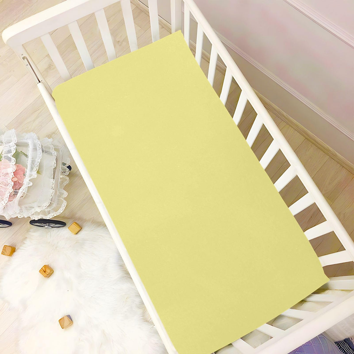 Khaki Microfiber Fitted Crib Sheet S578