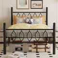 Black 14 Inch Metal Platform Twin Bed Frame with Headboard P5374