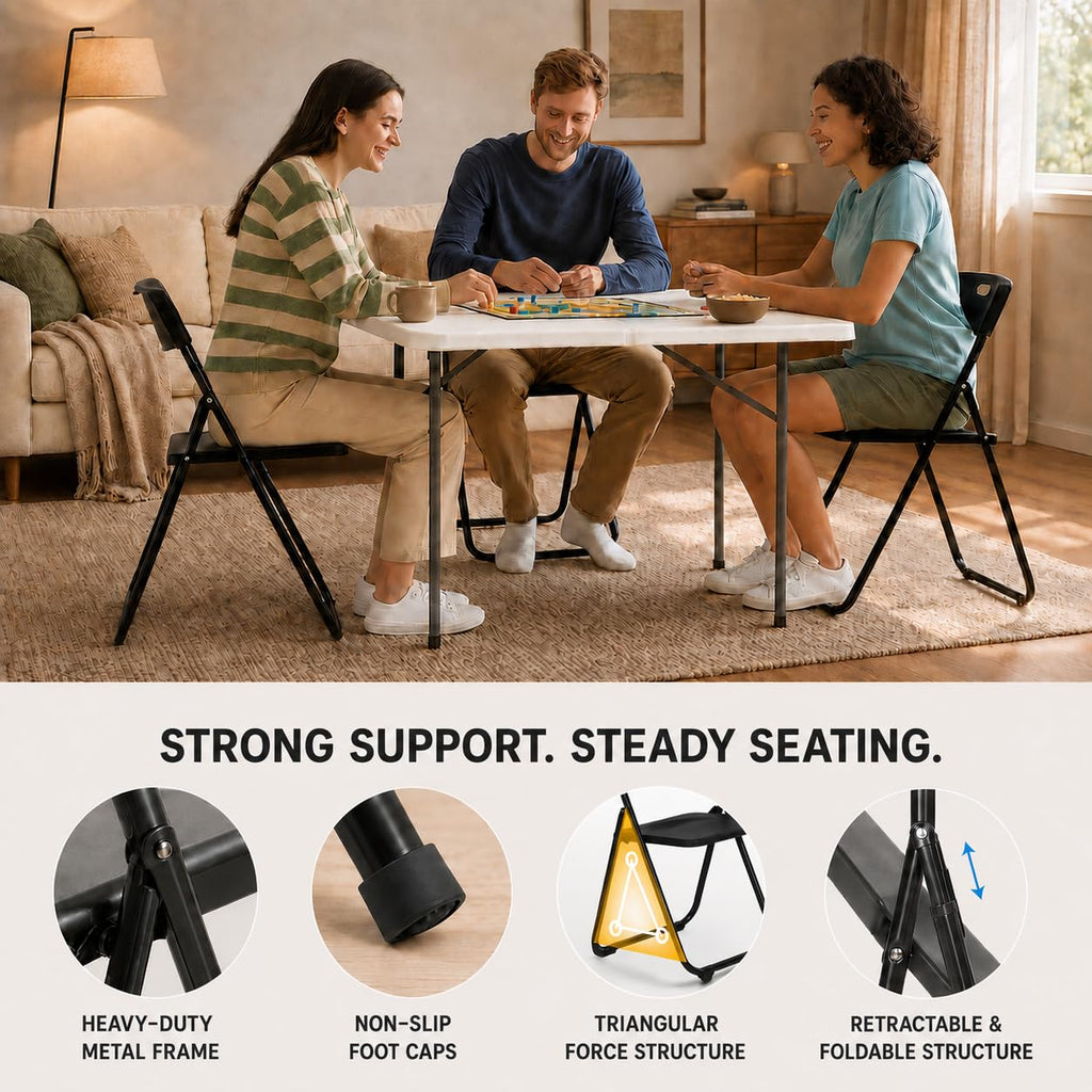Black Plastic Folding Chairs Q319885