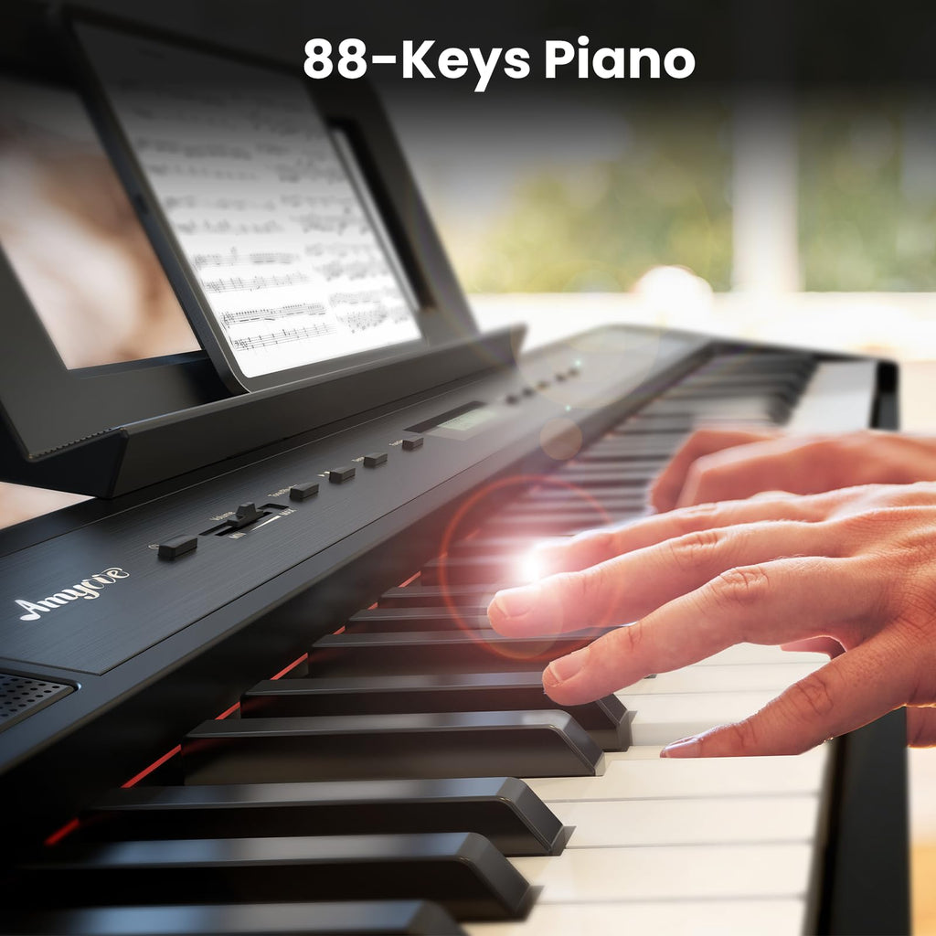 88 Keys Weighted Hammer Portable Electric Keyboard Piano with Stand T146