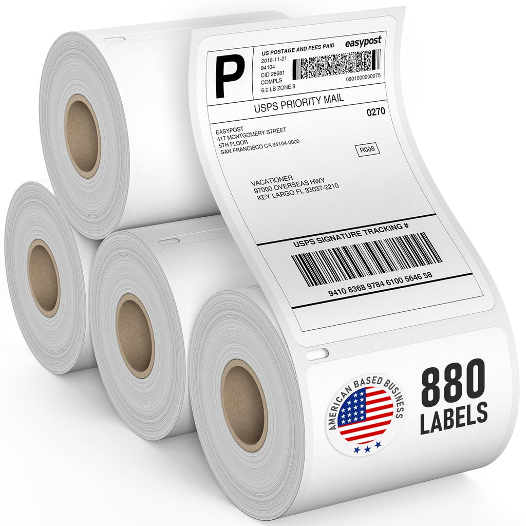 Thermal Shipping Labels 4x6, Water Resistant, Strong Adhesive, 220 per Roll U900645