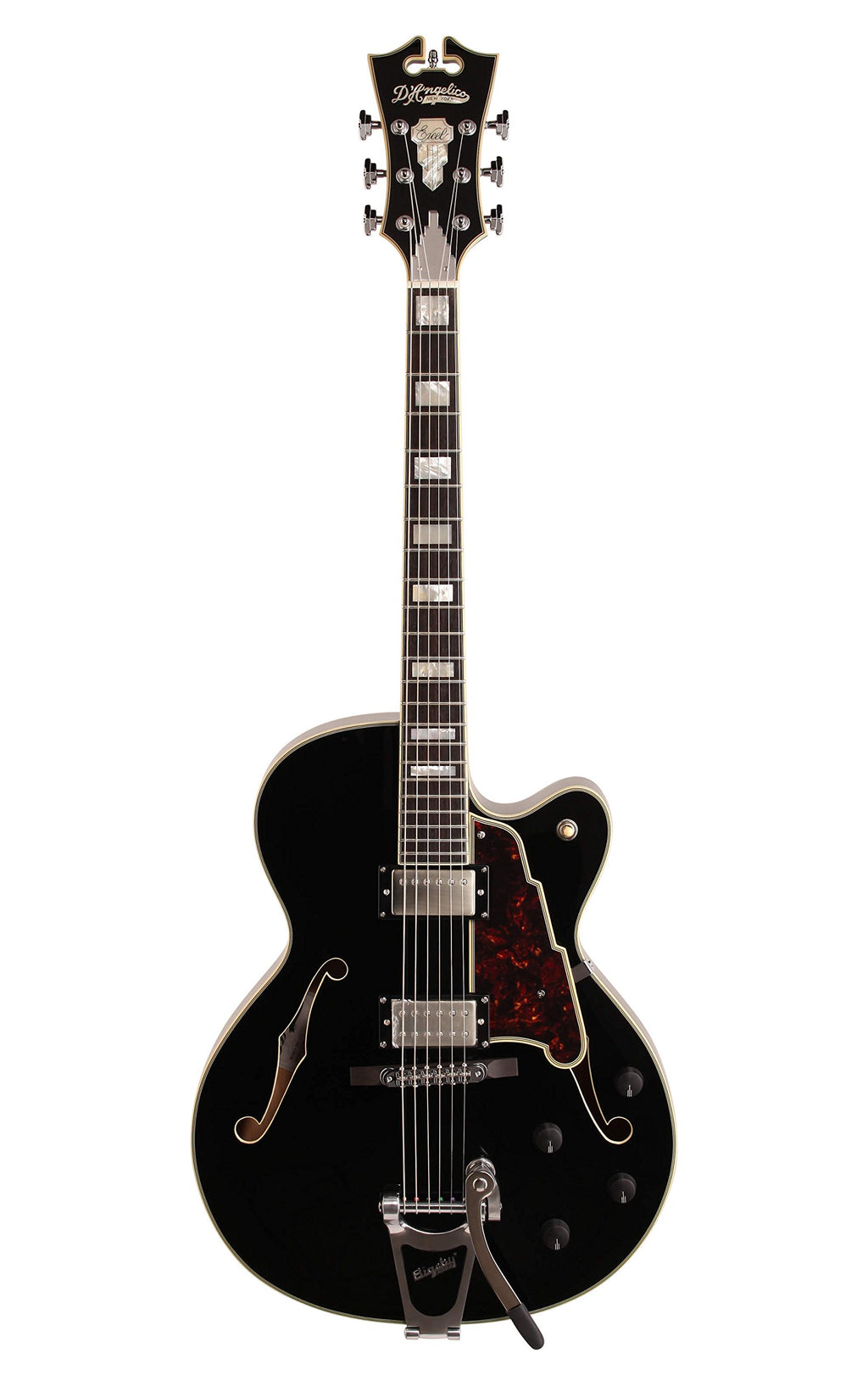 Black Archtop Hollowbody Electric Guitar I6954