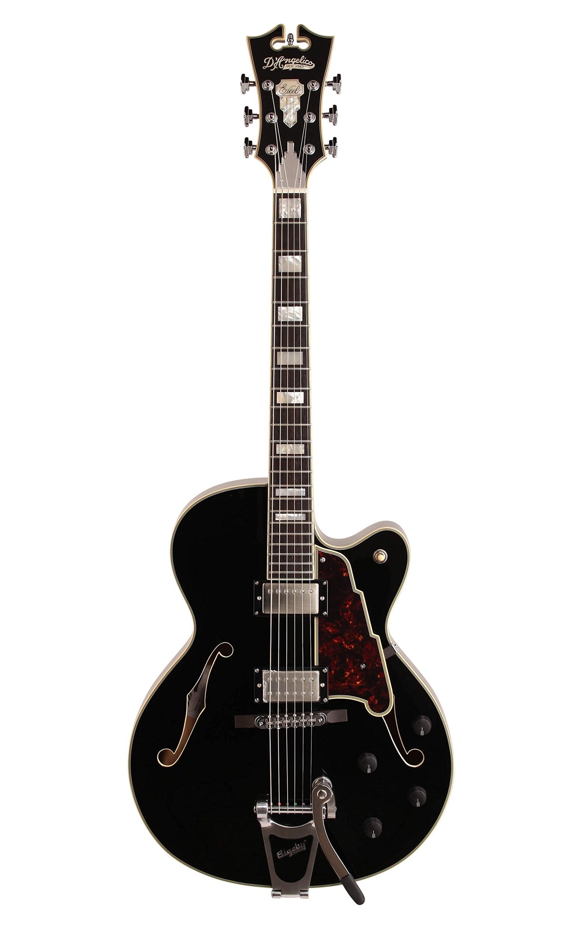 Black Archtop Hollowbody Electric Guitar I6954