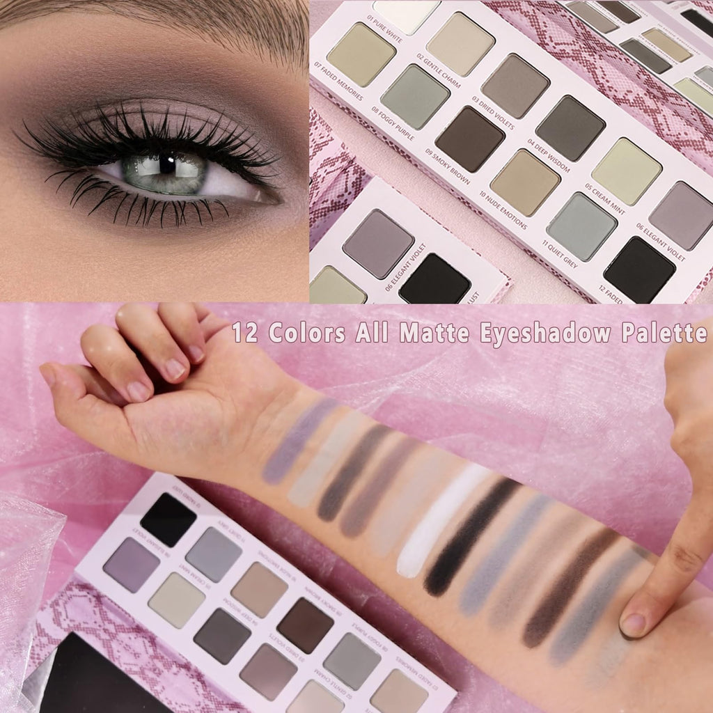 Cool Toned Grey Matte Eyeshadow Palette D501554